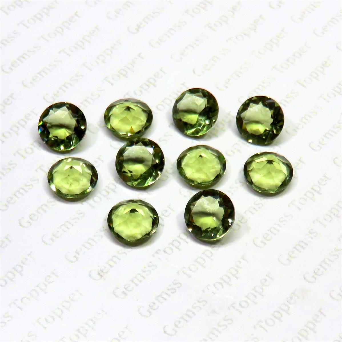 Moldavite 6x6 mm Round Faceted